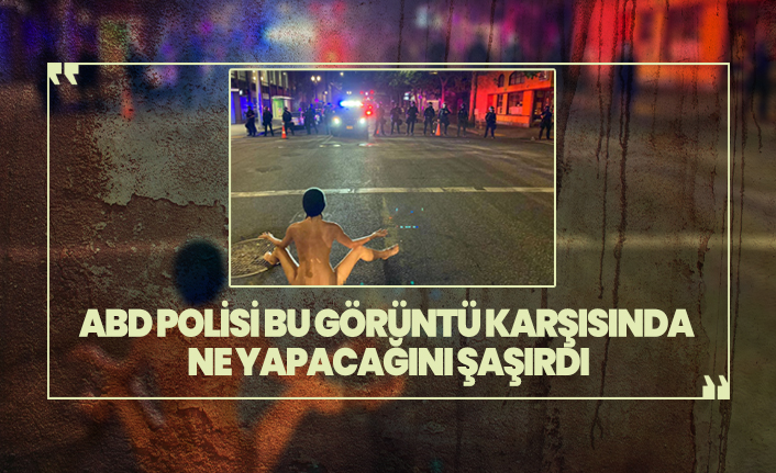 ABD Polisi çıplak gösterici  karşısında ne yapacağını şaşırdı