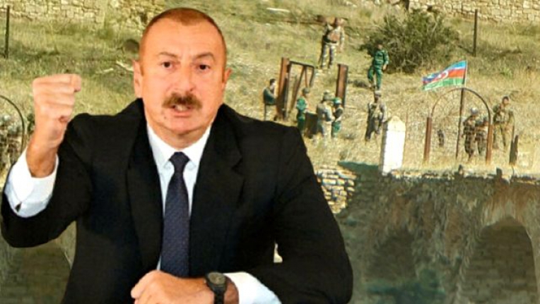 Aliyev: Tarihi Hudaferin Köprüsü'ne Azerbaycan bayrağı dikildi