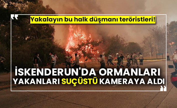 İskenderun'da ormanları yakanları suçüstü kameraya aldı, Yakalayın bu halk düşmanı teröristleri!