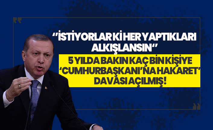 5 yılda bakın kaç bin kişiye ‘Cumhurbaşkanı’na hakaret’ davası açılmış!