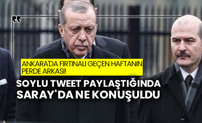 Ankara'da fırtınalı geçen haftanın perde arkası! Süleyman Soylu tweet paylaştığında Saray'da ne konuşuldu