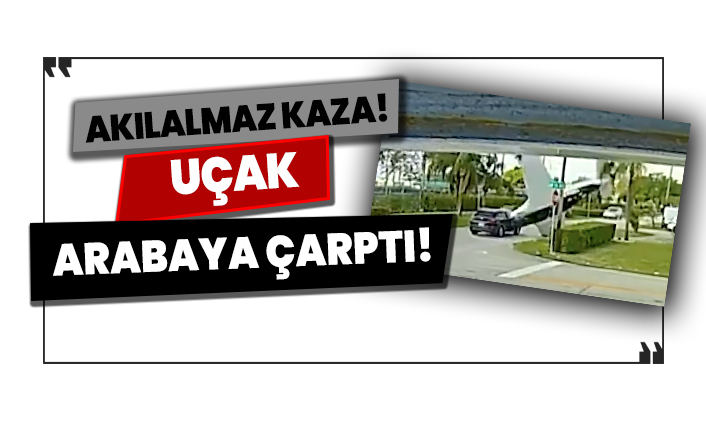 Akılalmaz kaza! Seyir halindeki aracın üzerine uçak düştü