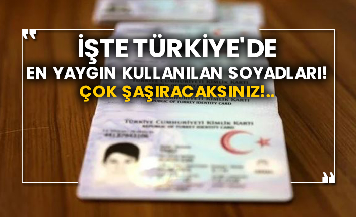 İşte Türkiye'de en yaygın kullanılan soyadları!  Çok şaşıracaksınız!..