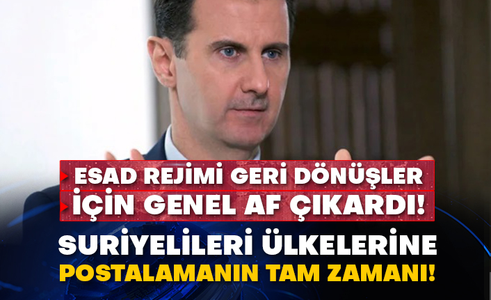 Esad rejimi geri dönüşler için genel af çıkardı! Suriyelileri ülkelerine postalamanın tam zamanı!