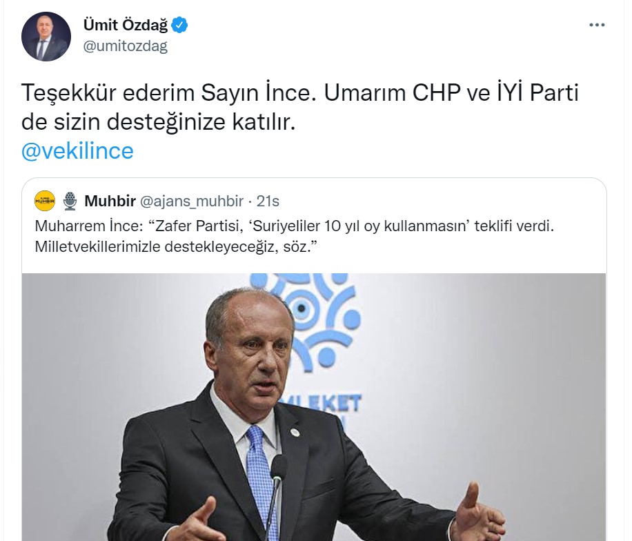 ÜMİT ÖZDAĞ: BAYRAMLARI BAYRAM GİBİ KUTLAMA İMKANINI YİTİRDİK