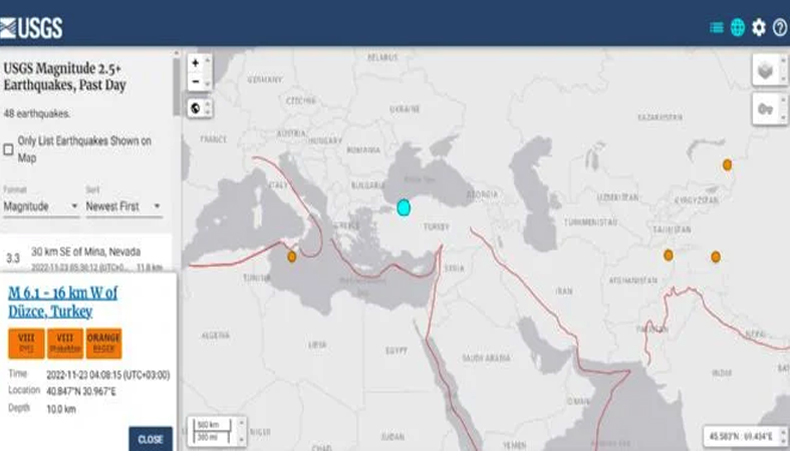 ABD, Düzce depremini 6.1 olarak açıkladı