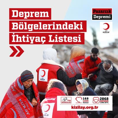 Kızılay ihtiyaç listesi güncellendi