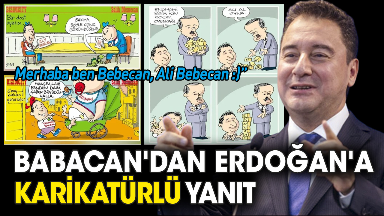 Babacan'dan Erdoğan'a karikatürlü yanıt