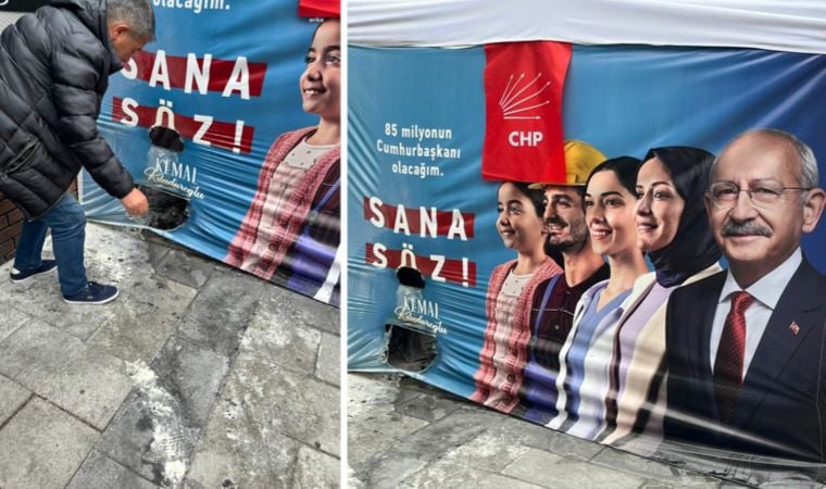 CHP’nin seçim çadırını ateşe verdiler!