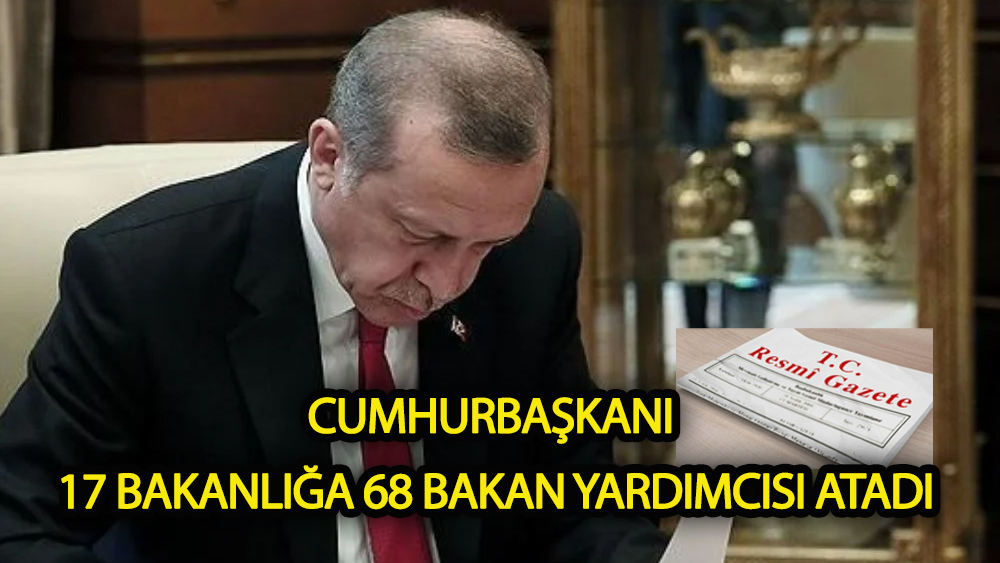 Cumhurbaşkanı 17 bakanlığa  68 bakan yardımcısı atadı