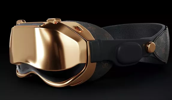 18 ayar altın detaylı Apple Vision Pro