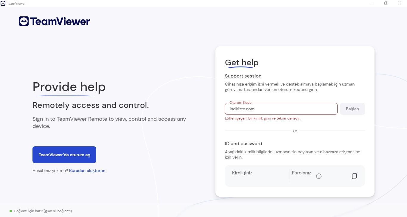 Güvenli Uzak Masaüstü Yazılımı: TeamViewer !