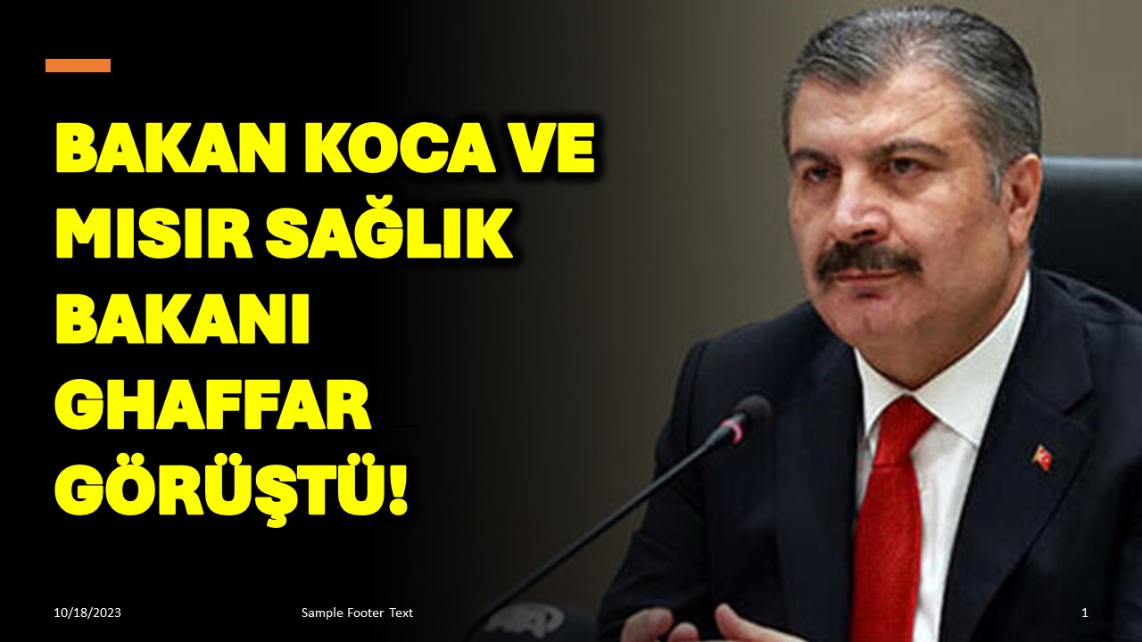Bakan Koca Ve Mısır Sağlık Bakanı Ghaffar Görüştü!