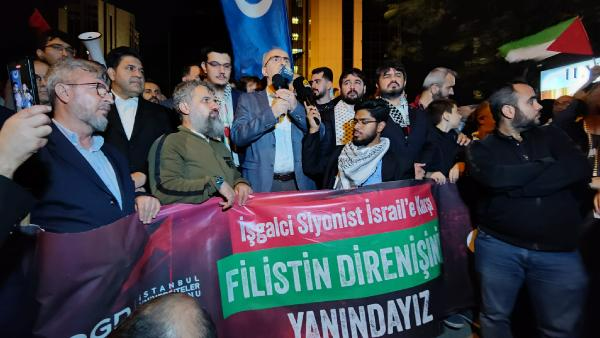 İstanbul'da İsrail başkonsolosluğu önünde protesto!
