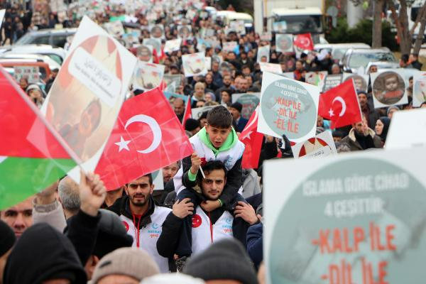 Erzurum'da Filistin'e destek yürüyüşü