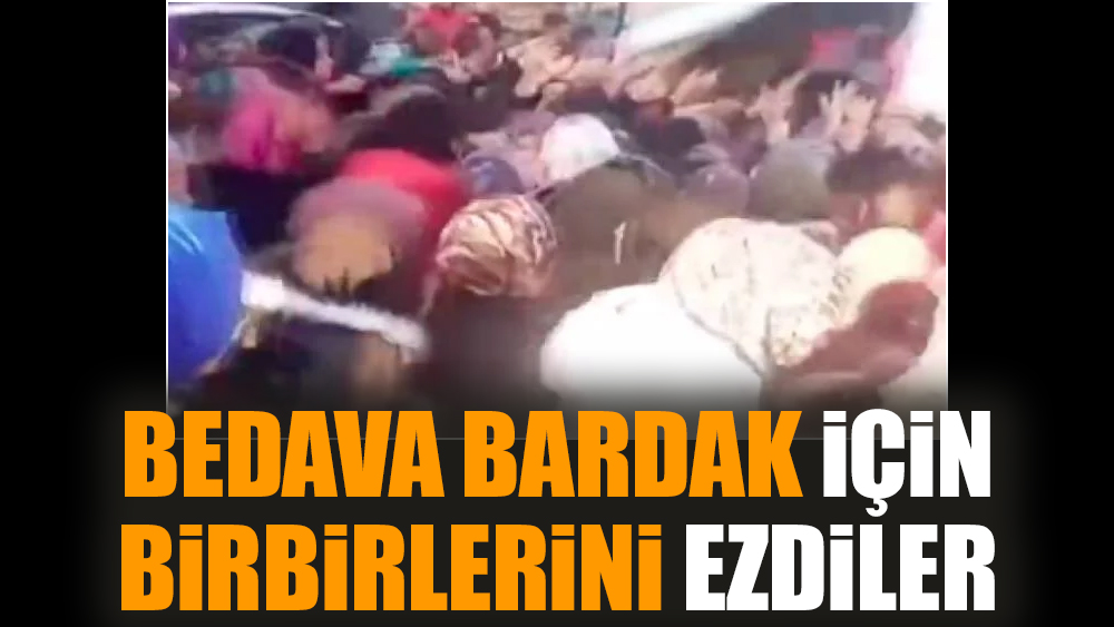 Bedava bardak için birbirlerini ezdiler