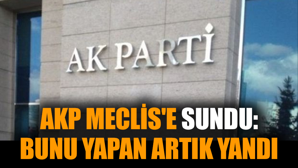 AKP Meclis'e sundu: Bunu yapan artık yandı
