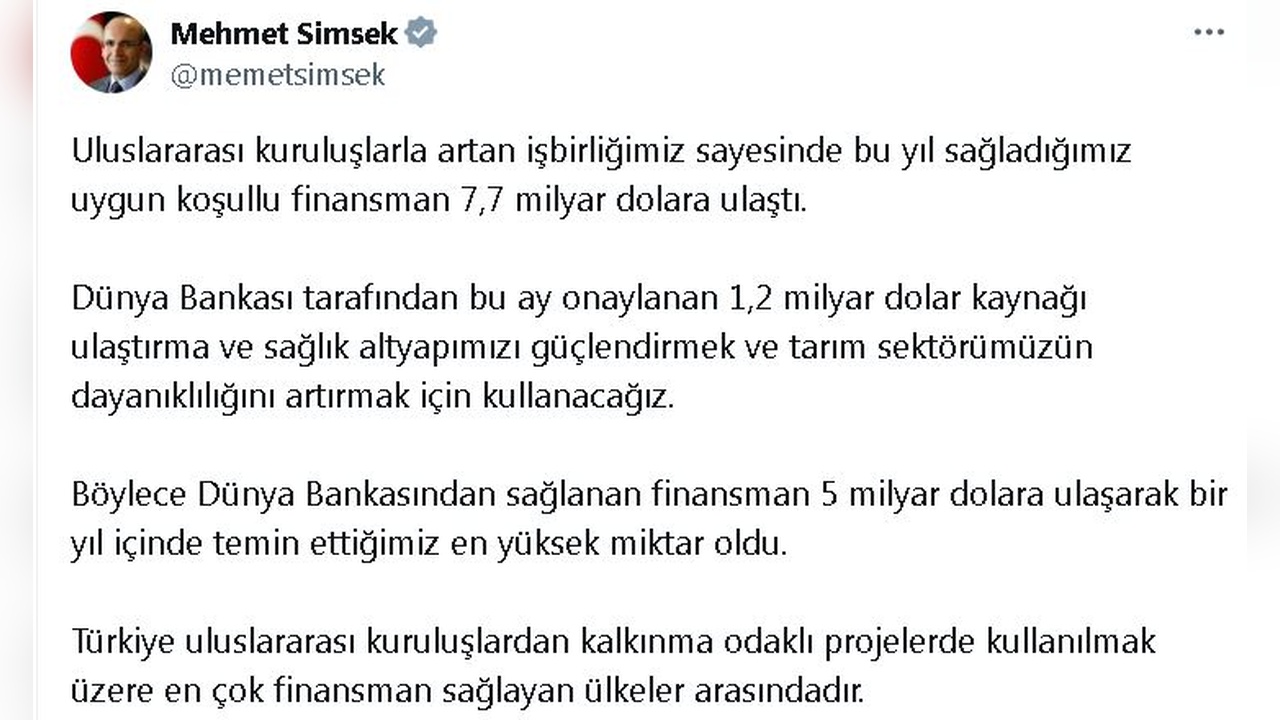 Uygun Koşullu Finansman 7,7 Milyar Doları Geçti