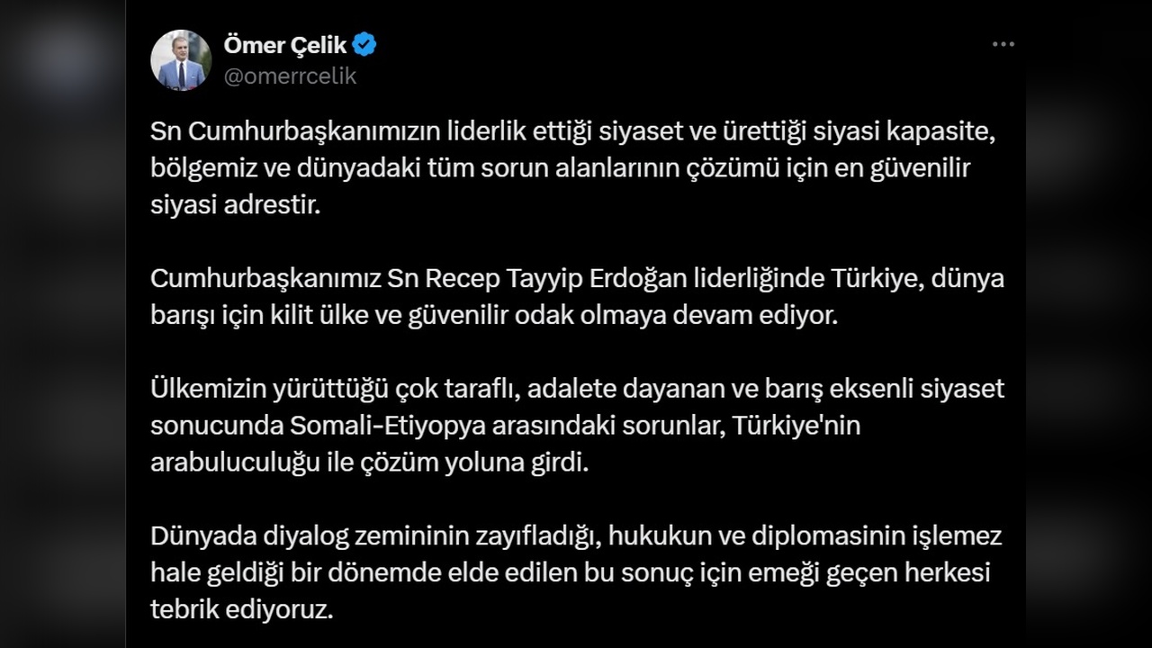 Türkiye, Somali ve Etiyopya Arasındaki Sorunları Çözme Yolunda