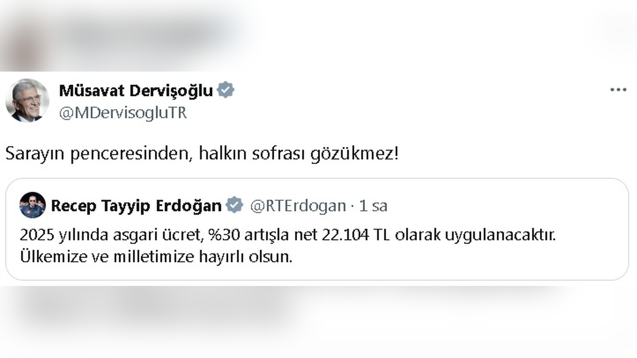 Dervişoğlu'ndan Asgari Ücret Açıklaması