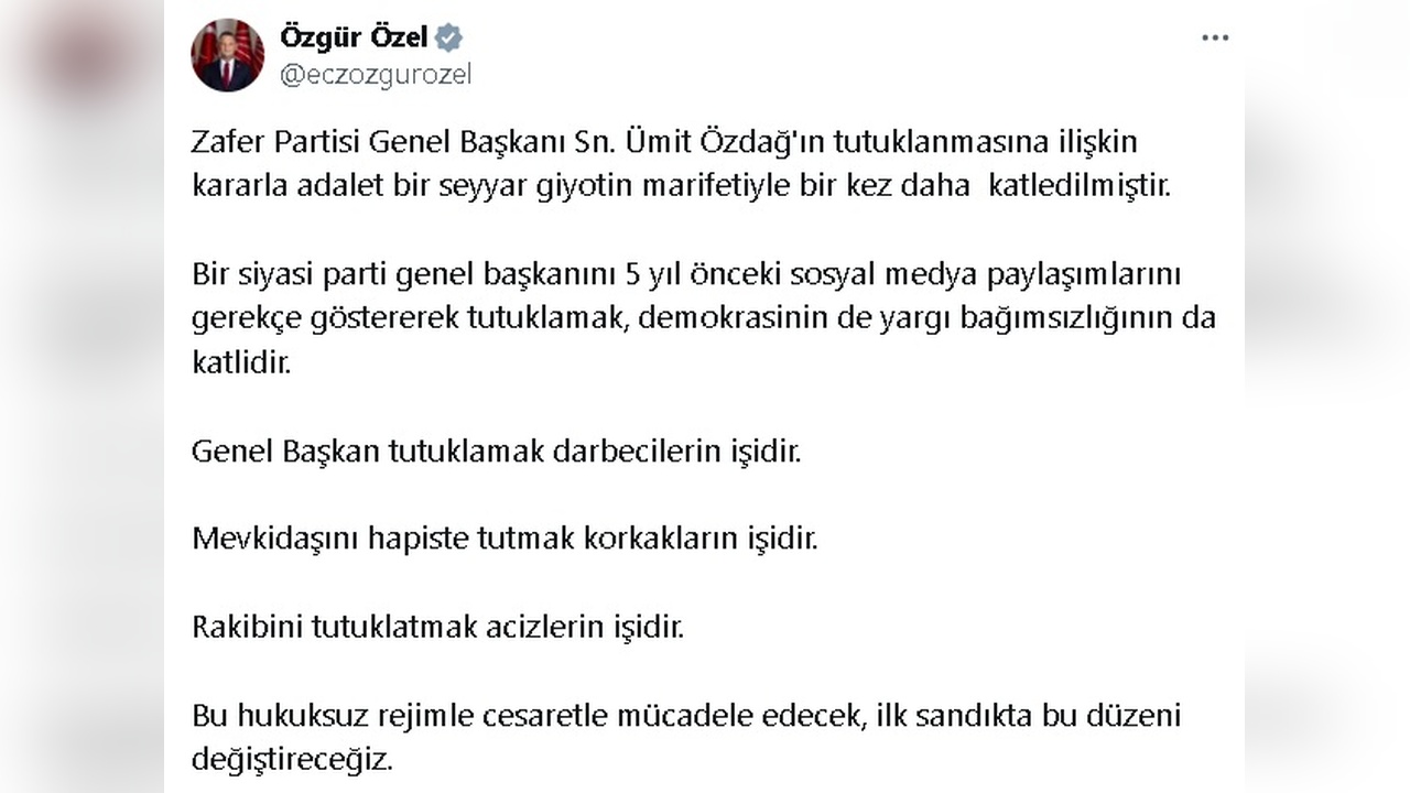 Zafer Partisi'nde Görev Değişikliği: Şehirlioğlu Genel Başkan Vekili Oldu