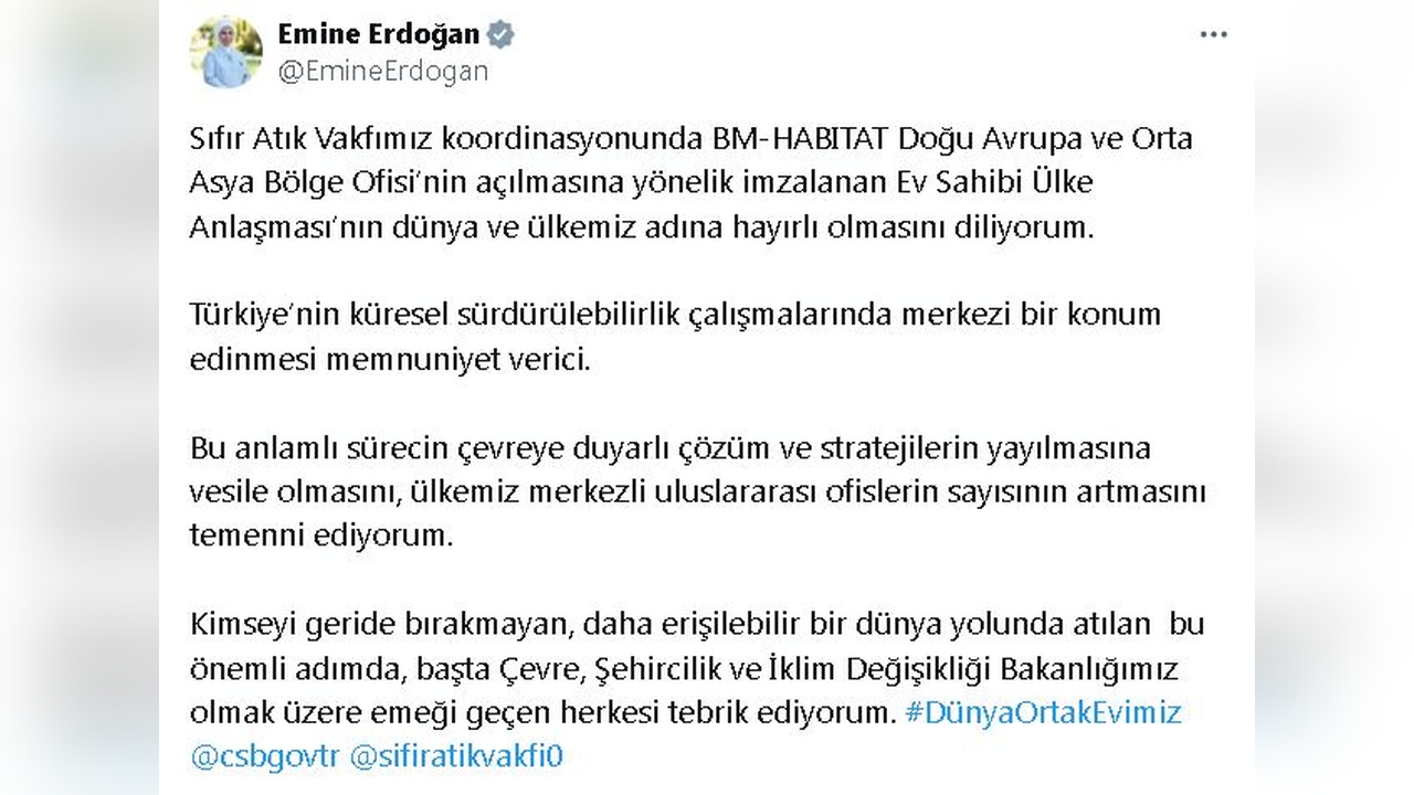 BM-HABITAT Türkiye'de Bölge Ofisi Açıyor