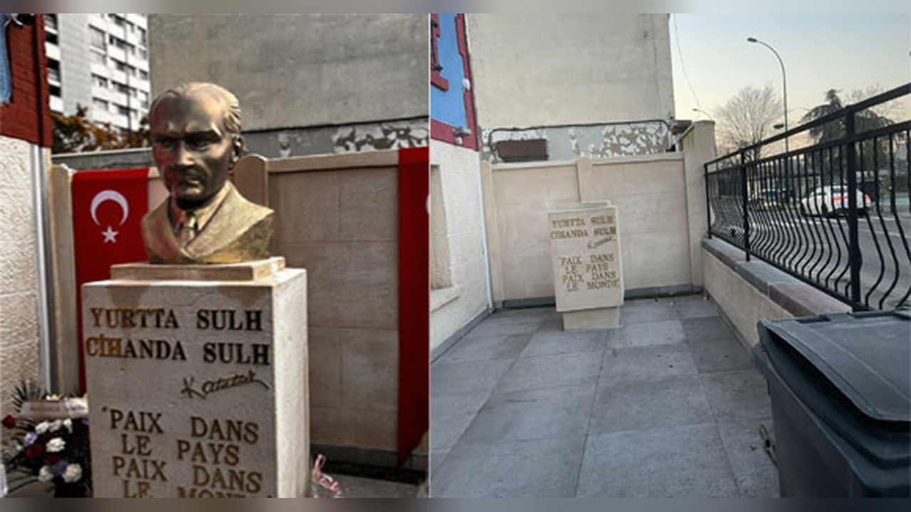 Paris'te Atatürk Büstüne Yapılan Saldırı Tepkilere Neden Oldu