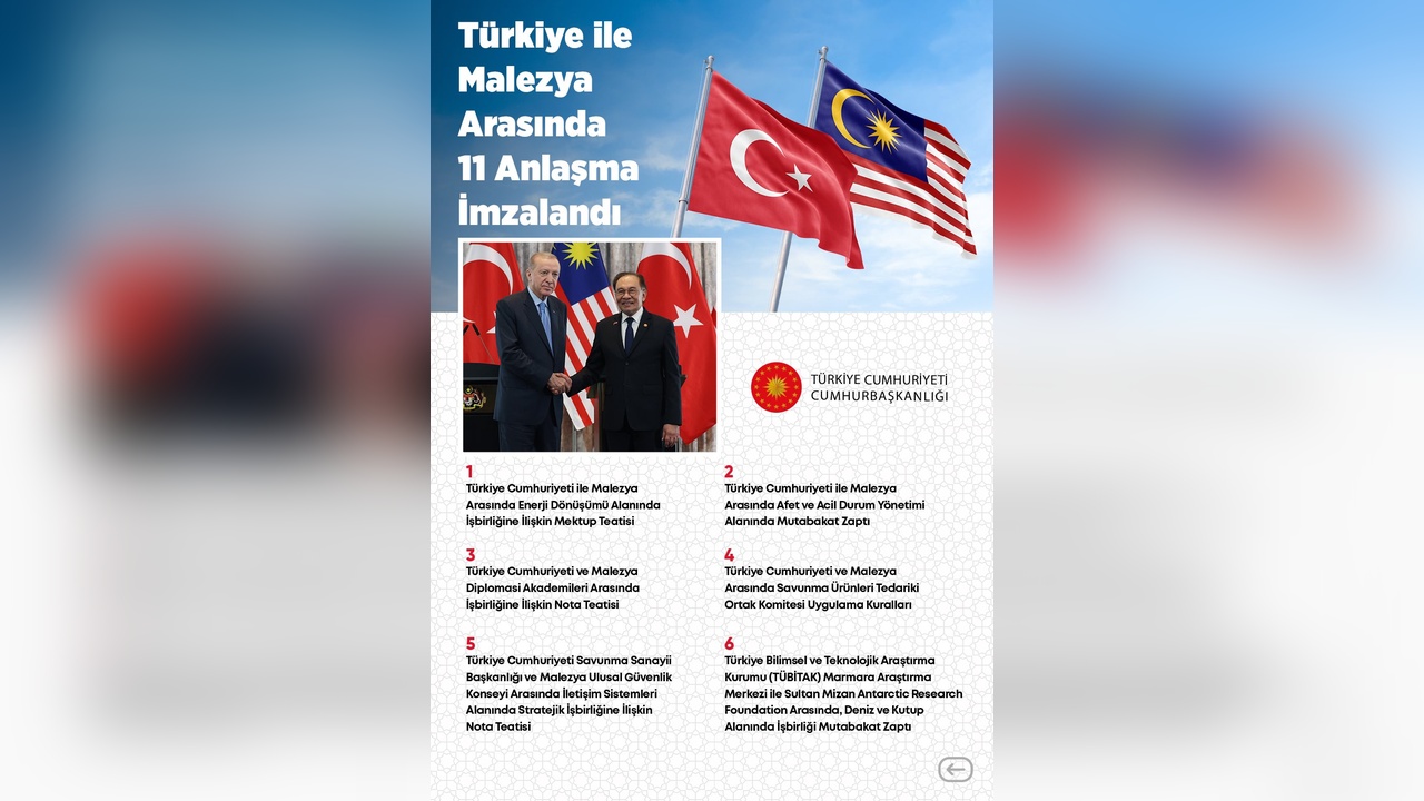Türkiye ve Malezya'dan Tarihi İşbirliği Anlaşmaları