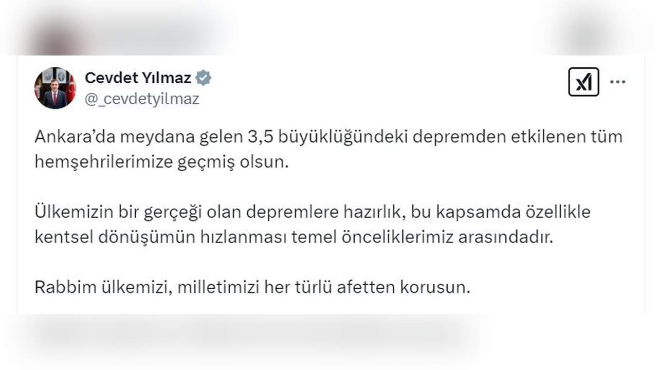 Ankara'da Deprem: 3.5 Büyüklüğünde Sarsıntı