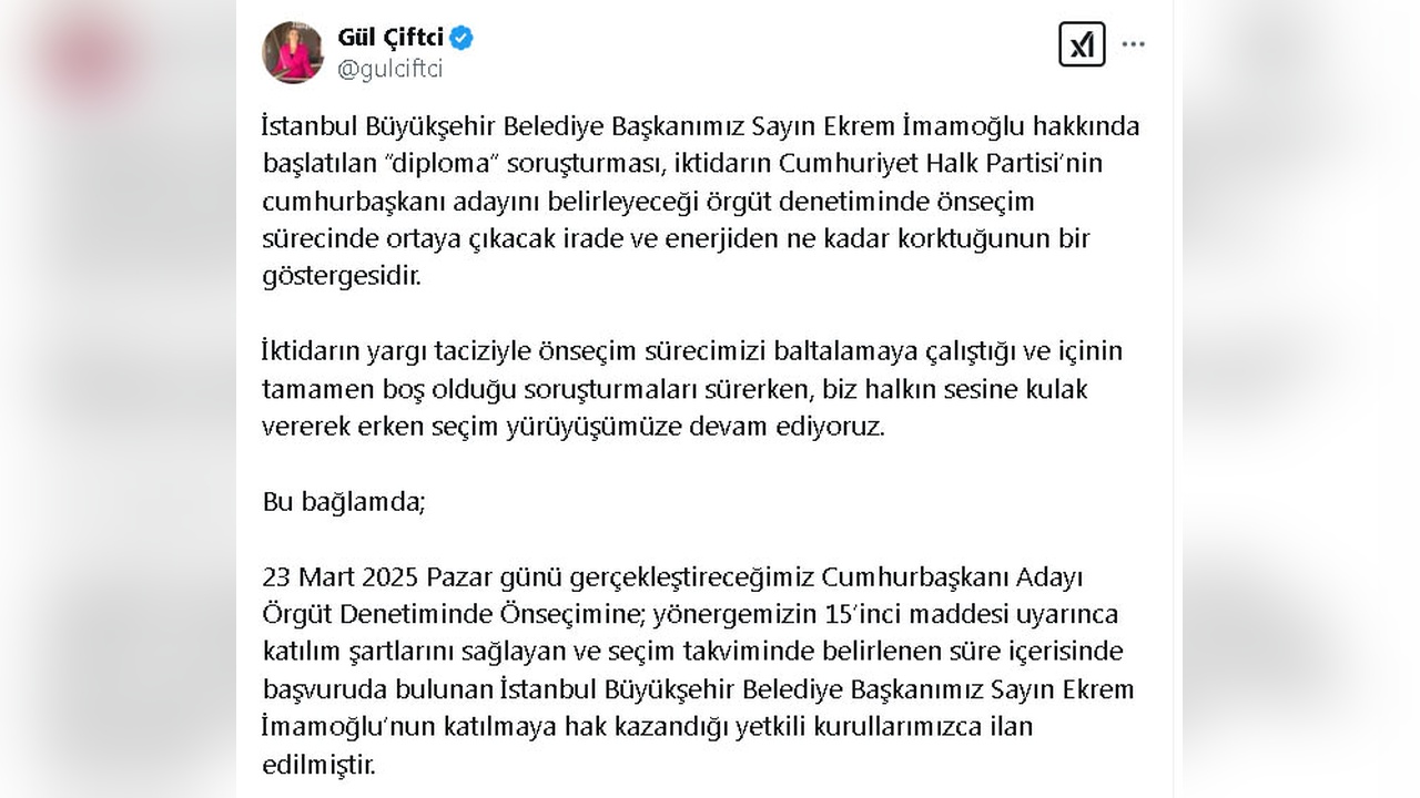 İmamoğlu, CHP'nin Ön Seçim Adayı Olarak Duyuruldu