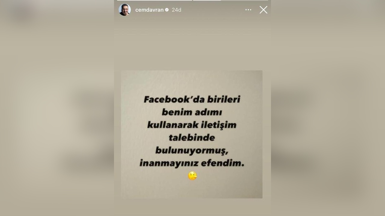 Cem Davran'dan Takipçilerine Uyarı: 'İnanmayın'