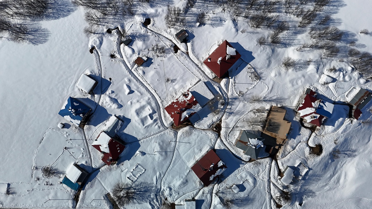 Ovacık'ta Dronla Kar Manzaraları Kaydedildi