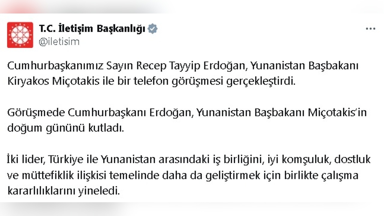 Erdoğan ve Miçotakis'ten kritik görüşme