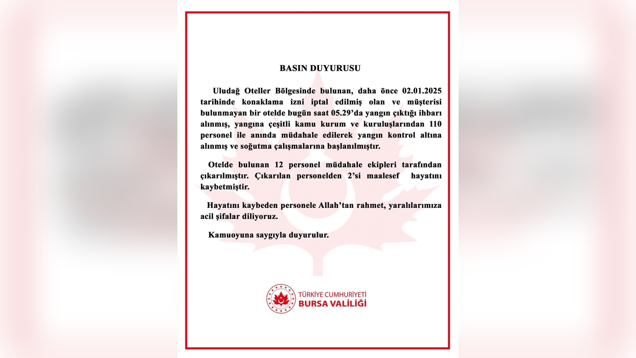 Uludağ'da Otel Yangınında Bir Kişi Hayatını Kaybetti