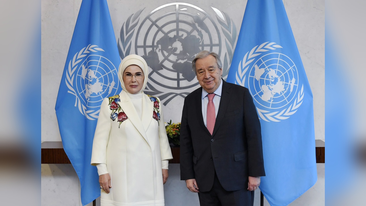Emine Erdoğan, BM Genel Sekreteri Guterres ile New York'ta bir araya geldi