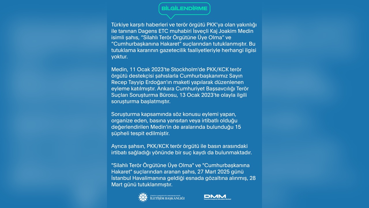 İsveçli Muhabir Türkiye'de Tutuklandı