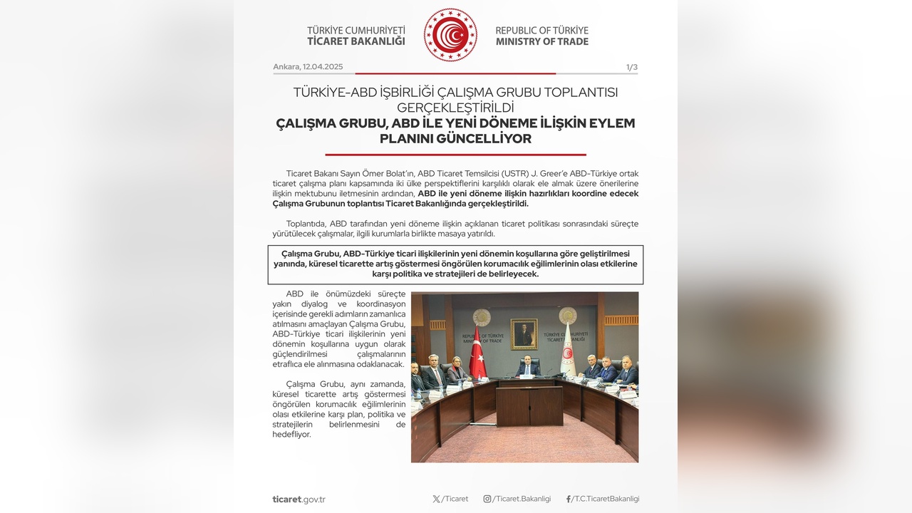 Türkiye ve ABD Arasında İşbirliği Toplantısı Yapıldı
