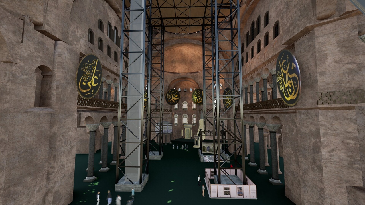 Ayasofya'nın Kubbesinde Restorasyon Çalışmaları Başladı