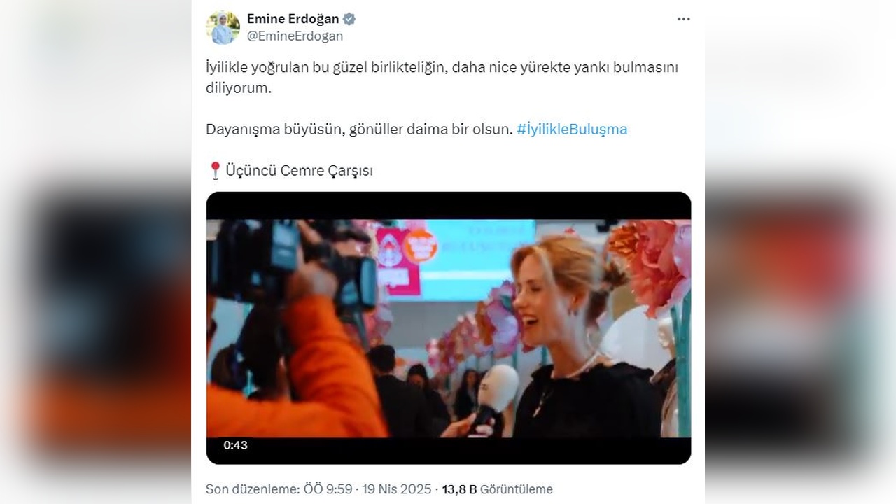 Emine Erdoğan, TOGEM-DER'in Cemre Çarşısı Projesini Destekledi