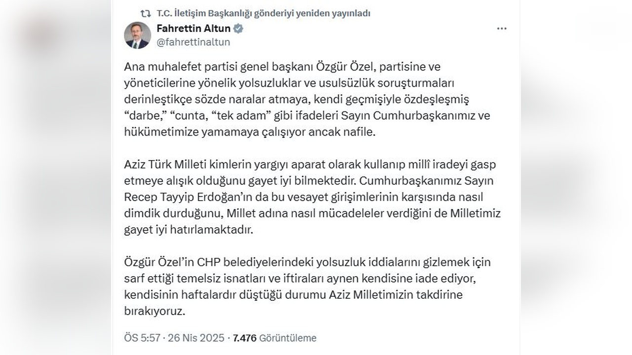 Fahrettin Altun, Temelsiz İsnat ve İtiraflara Karşı Sert Tavır Koydu