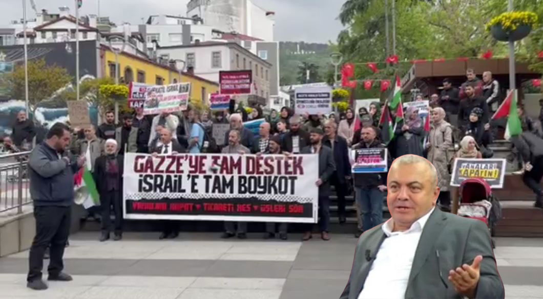 İsmail Türk, Trabzon meydanından Filistin eylemini paylaşarak isyan etti!
