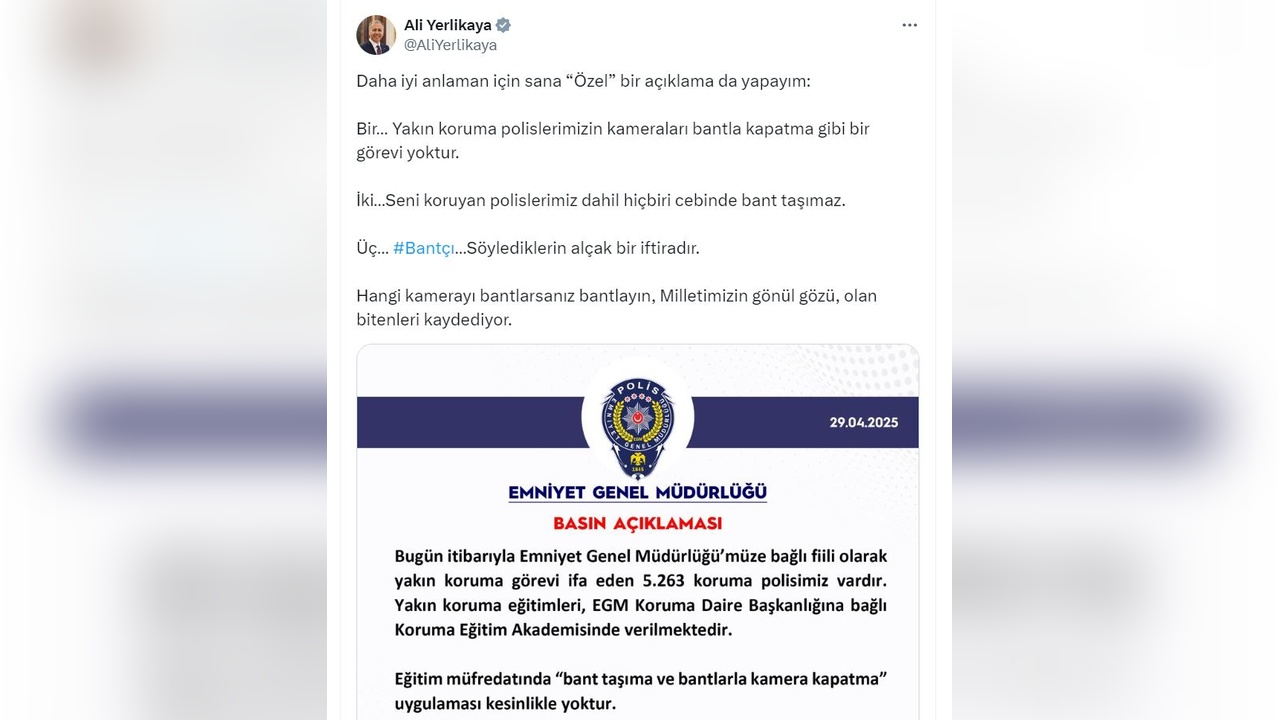 Bakan Yerlikaya: Koruma Polislerinin Kamera Bantlama İddiaları Gerçeği Yansıtmıyor