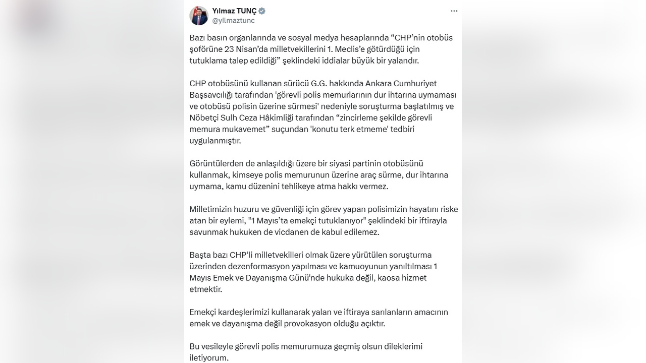 CHP Otobüs Şoförüne Ev Hapsi Cezası Verildi
