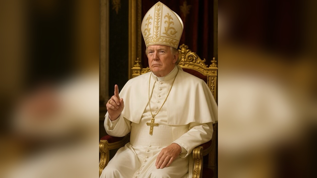 Trump, Papa Kıyafetleriyle Çekilmiş Fotoğrafını Sosyal Medyada Paylaştı