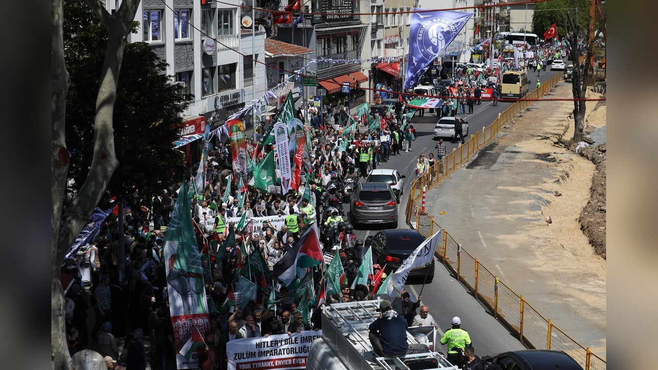 İstanbul’da Gazze İçin ABD Konsolosluğu Önünde Yürüyüş Gerçekleşti