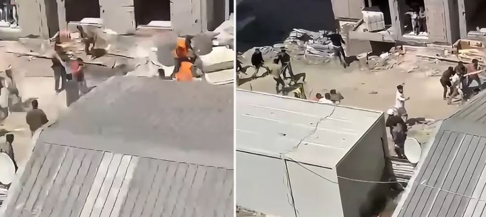 İnşatta, işçiler arasında meydan savaşı çıktı! Kalas ve demirler havada uçuştu