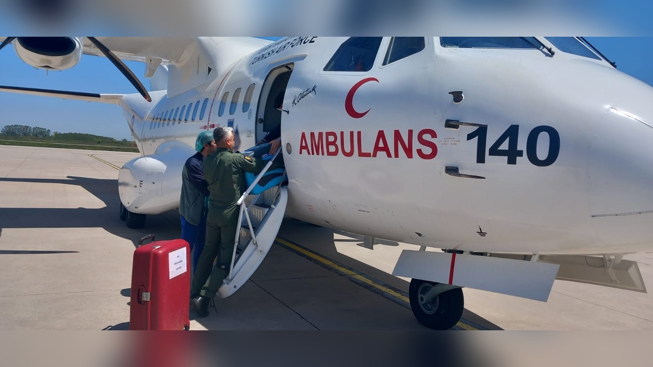 Kalp grefti Hava Kuvvetleri'ne ait ambulans uçakla Ankara'ya getirildi