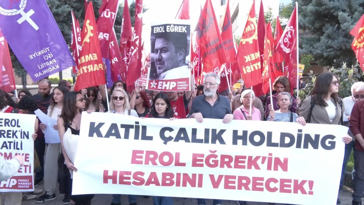 İşçi Erol Eğrek'in Ölümü: DEM Parti, EHP, EMEP, KESK ve TİP'ten Çalık Holding Önünde Protesto