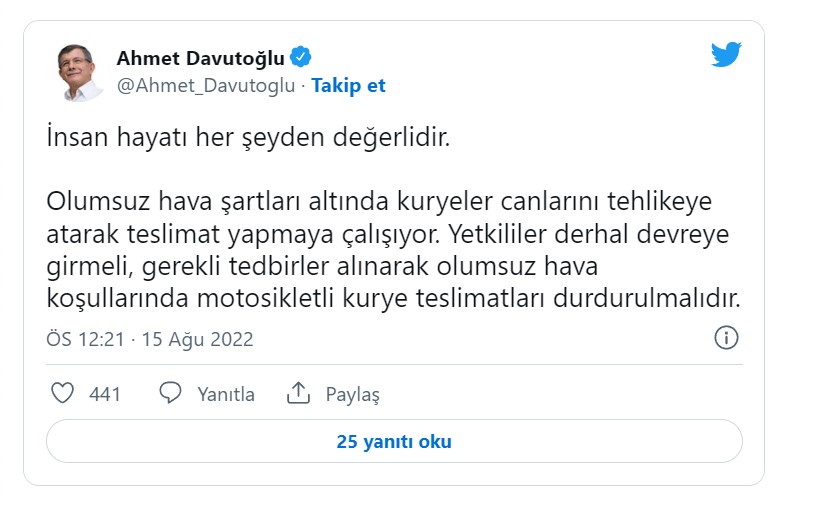 davutoglu tweet 