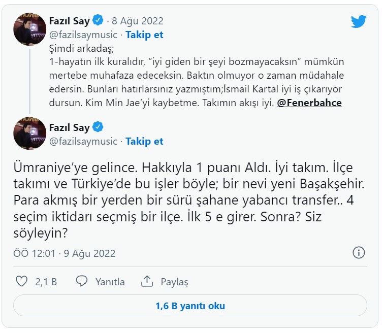 fazıl say tweet 